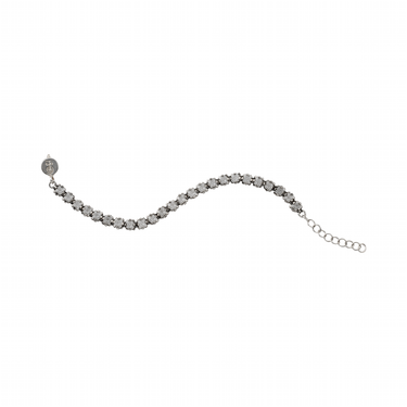 Pulsera Diamantes Minis Plata Ajustable Transparente